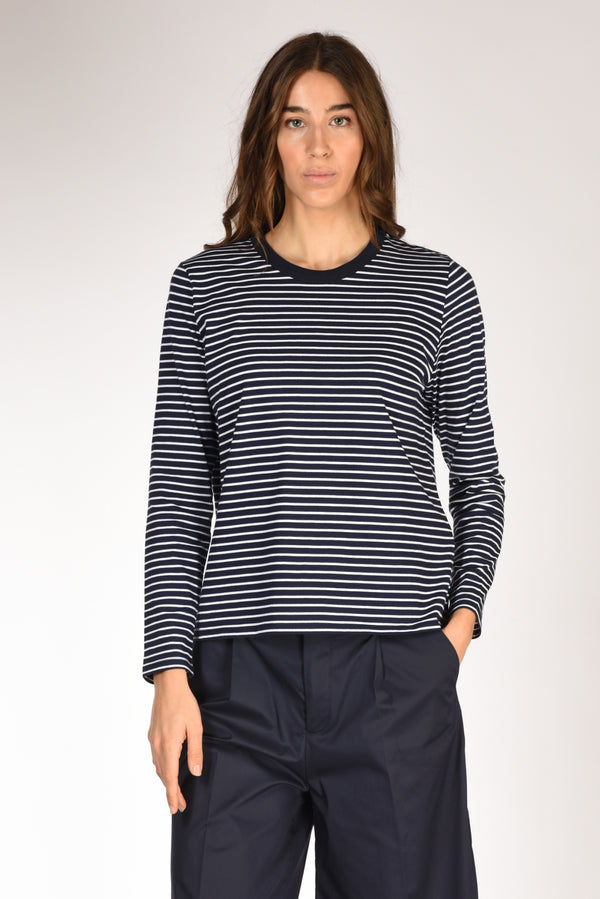 Allude Maglia Rigata Blu/bianco Donna