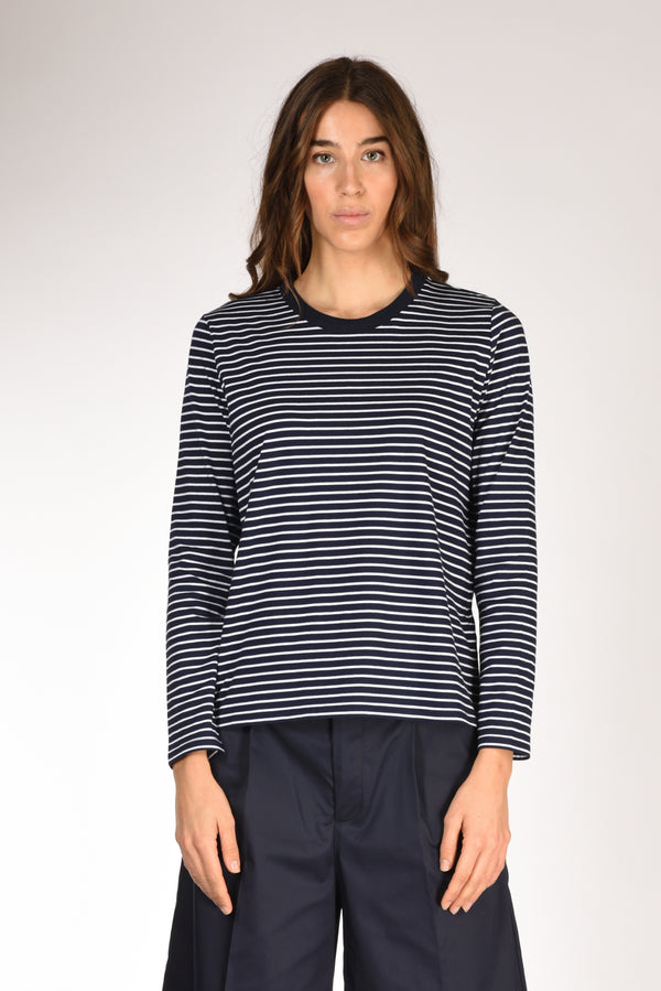 Allude Maglia Rigata Blu/bianco Donna-2