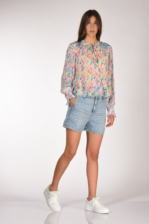 7 For All Mankind Shorts Azzurro Donna-2