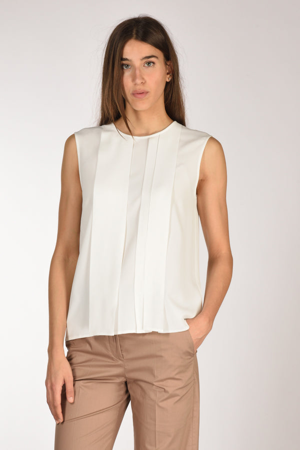 Her Shirt Camicia Smanicata Bianco Naturale Donna