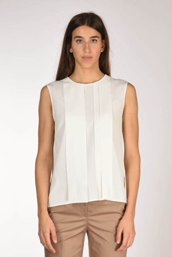 Her Shirt Camicia Smanicata Bianco Naturale Donna-2
