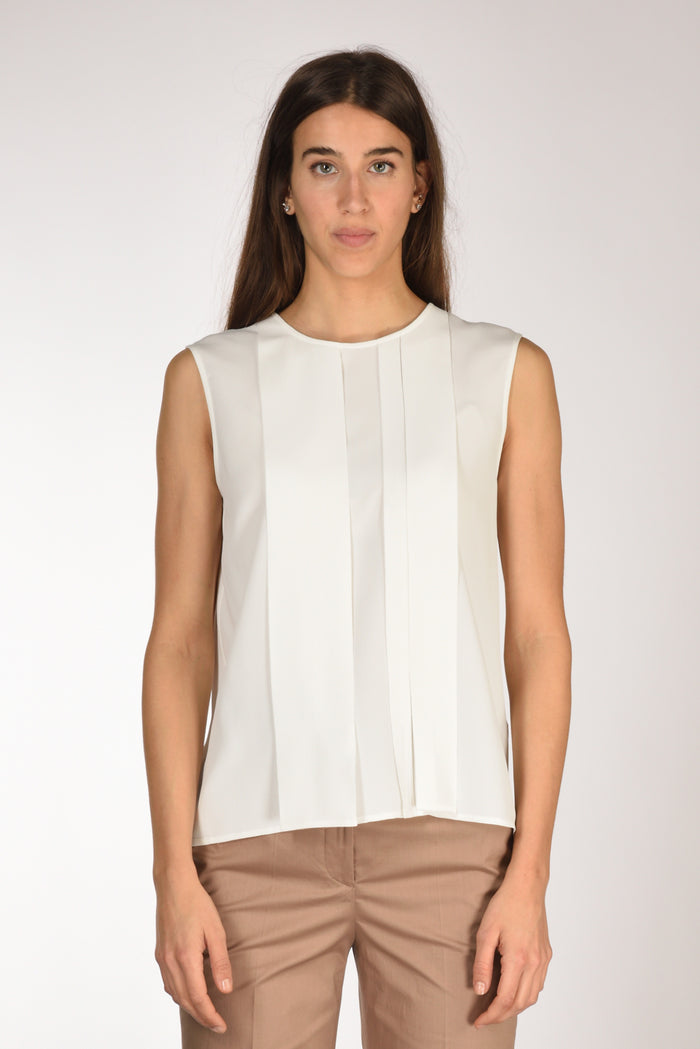 Her Shirt Camicia Smanicata Bianco Naturale Donna - 2