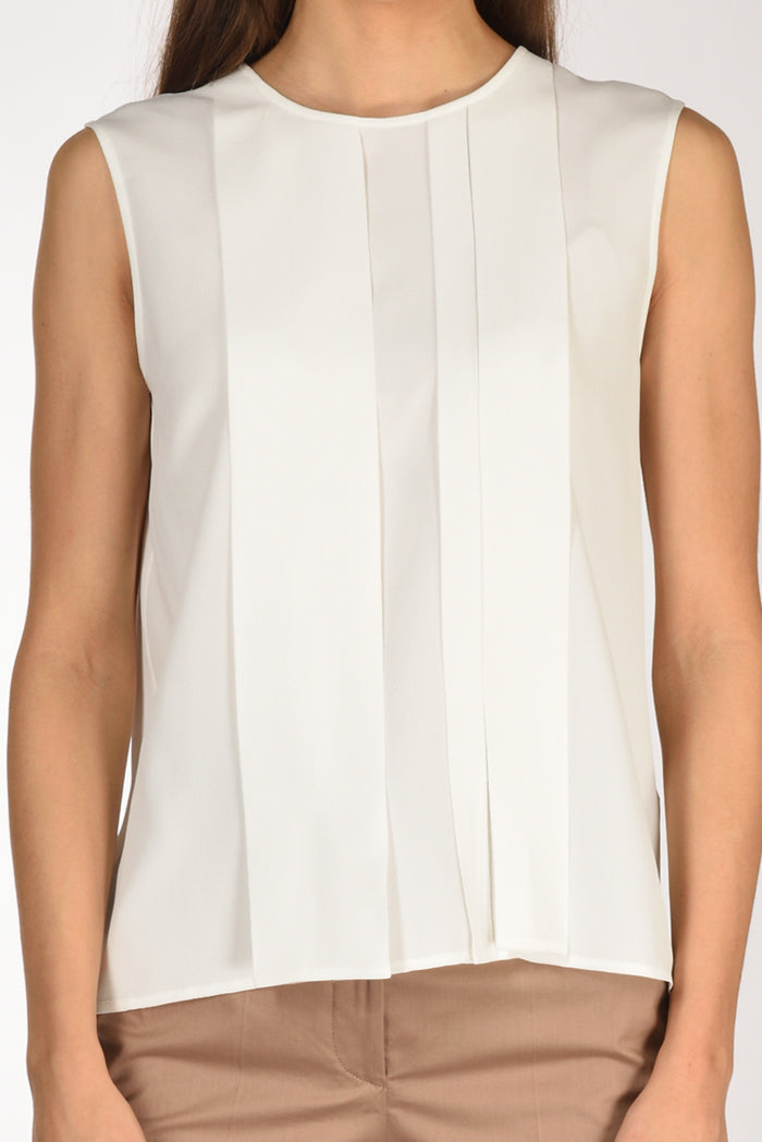 Her Shirt Camicia Smanicata Bianco Naturale Donna - 3