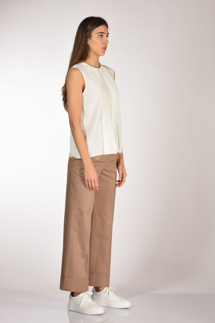 Her Shirt Camicia Smanicata Bianco Naturale Donna - 4