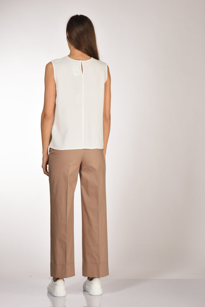 Her Shirt Camicia Smanicata Bianco Naturale Donna - 5