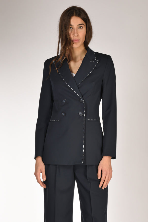 Gabriele Bellini Giacca Impuntura Blu Donna-2