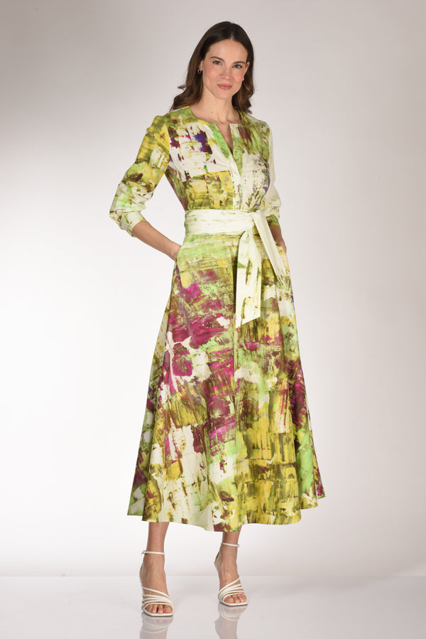 Gabriele Bellini Abito Stampa Bianco/verde/multicolor Donna