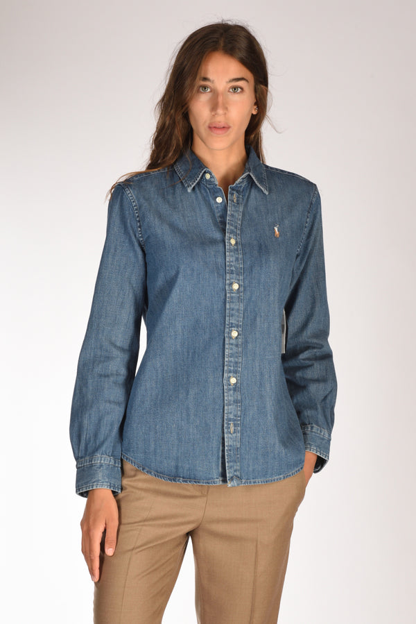 Polo Ralph Lauren Camicia Denim Blu Jeans Donna