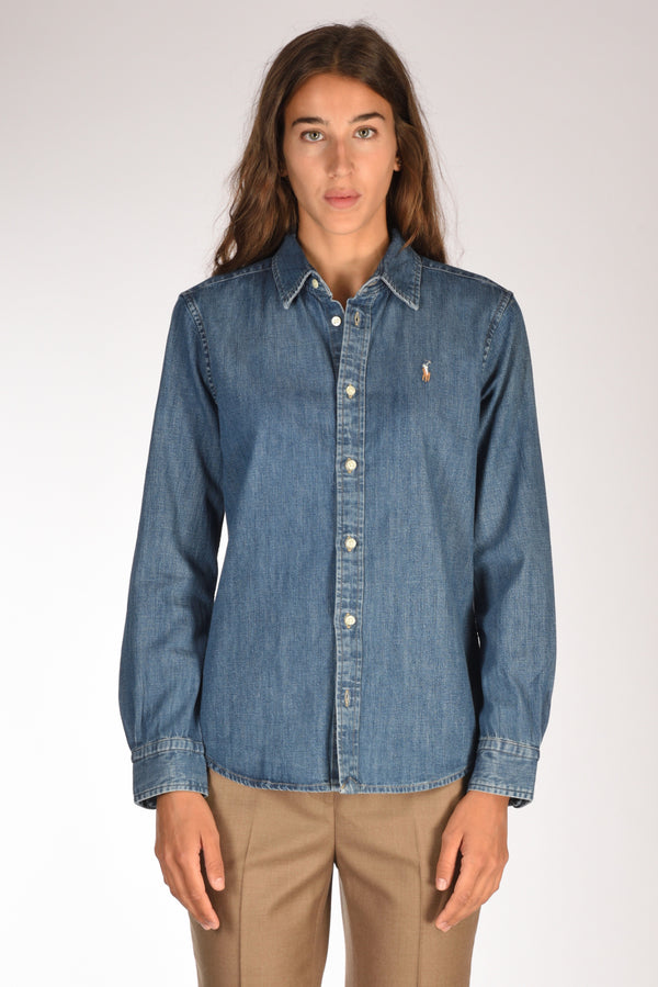 Polo Ralph Lauren Camicia Denim Blu Jeans Donna-2