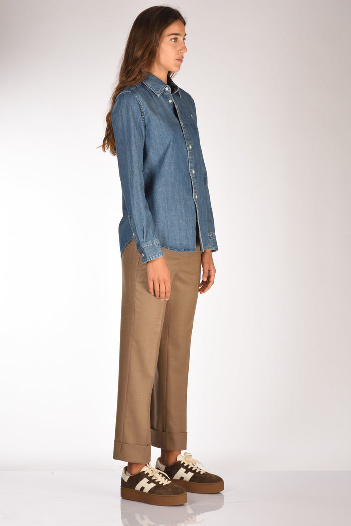 Polo Ralph Lauren Camicia Denim Blu Jeans Donna - 4