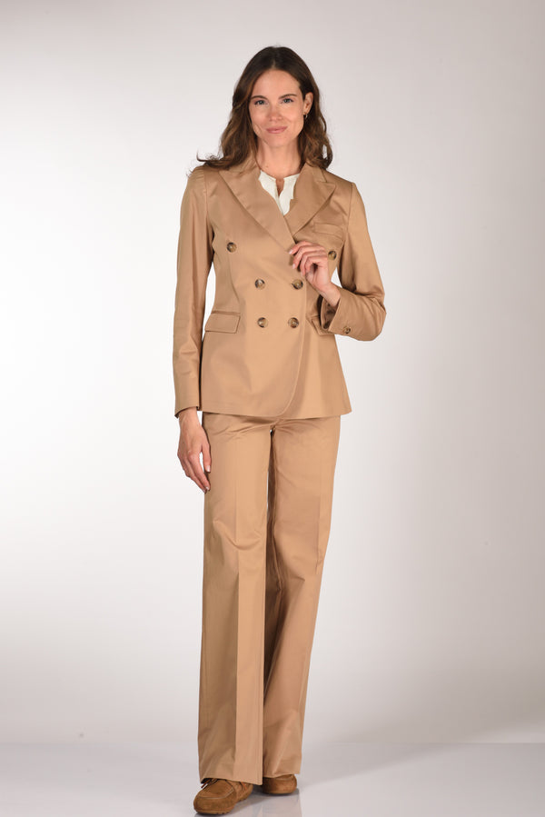 Kiltie Pantalone Andrea Beige Cammello Donna-2