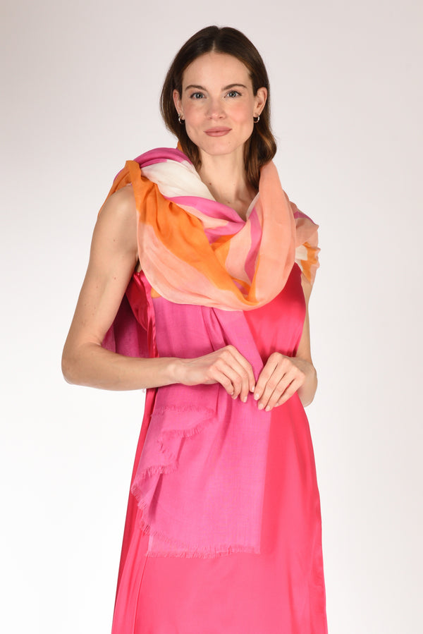 Pyaar Sciarpa Stampata Fucsia/arancio Donna