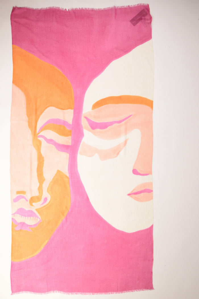 Pyaar Sciarpa Stampata Fucsia/arancio Donna - 3