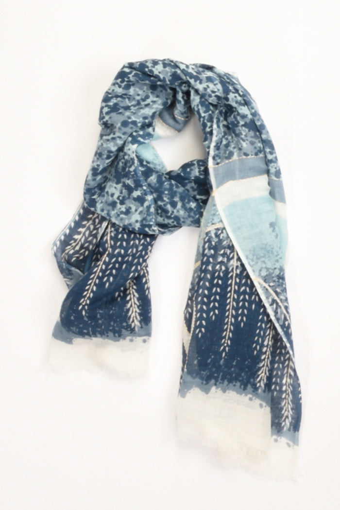 Pyaar Sciarpa Stampata Blu/beige Chiaro Donna - 2