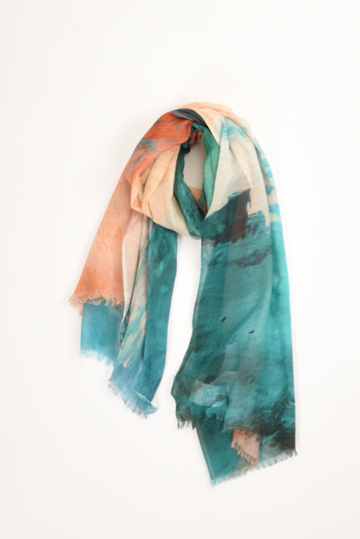 Pyaar Sciarpa Stampata Azzurro/rosa/verde Donna - 2