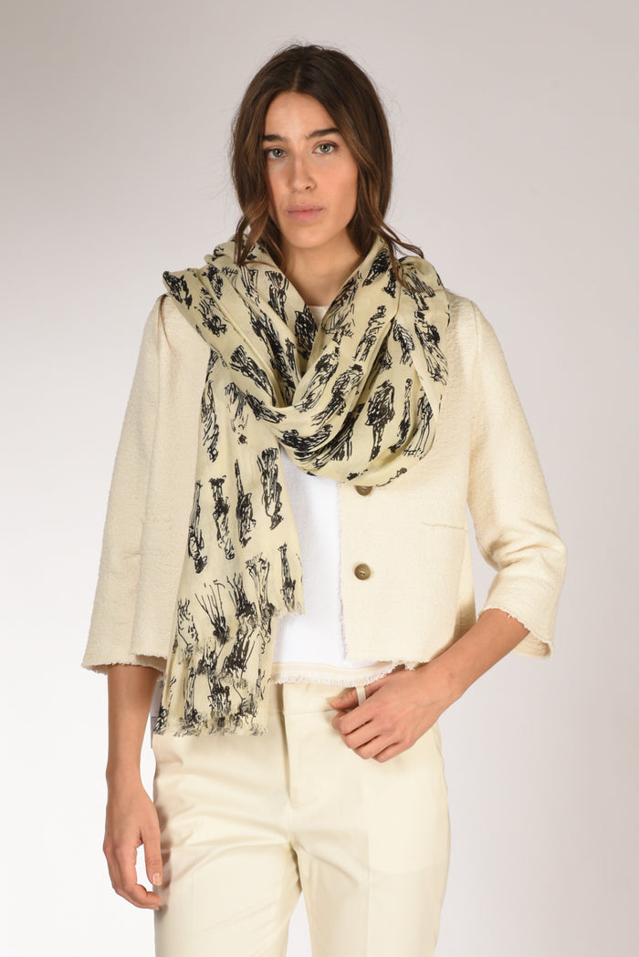 Pyaar Sciarpa Stampata Bianco/nero Donna - 1