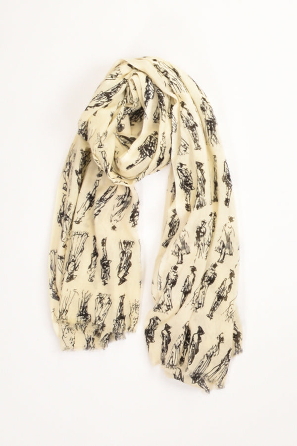 Pyaar Sciarpa Stampata Bianco/nero Donna-2