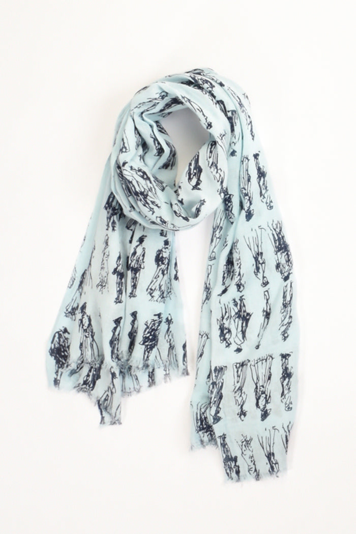 Pyaar Sciarpa Stampata Azzurro/nero Donna - 2