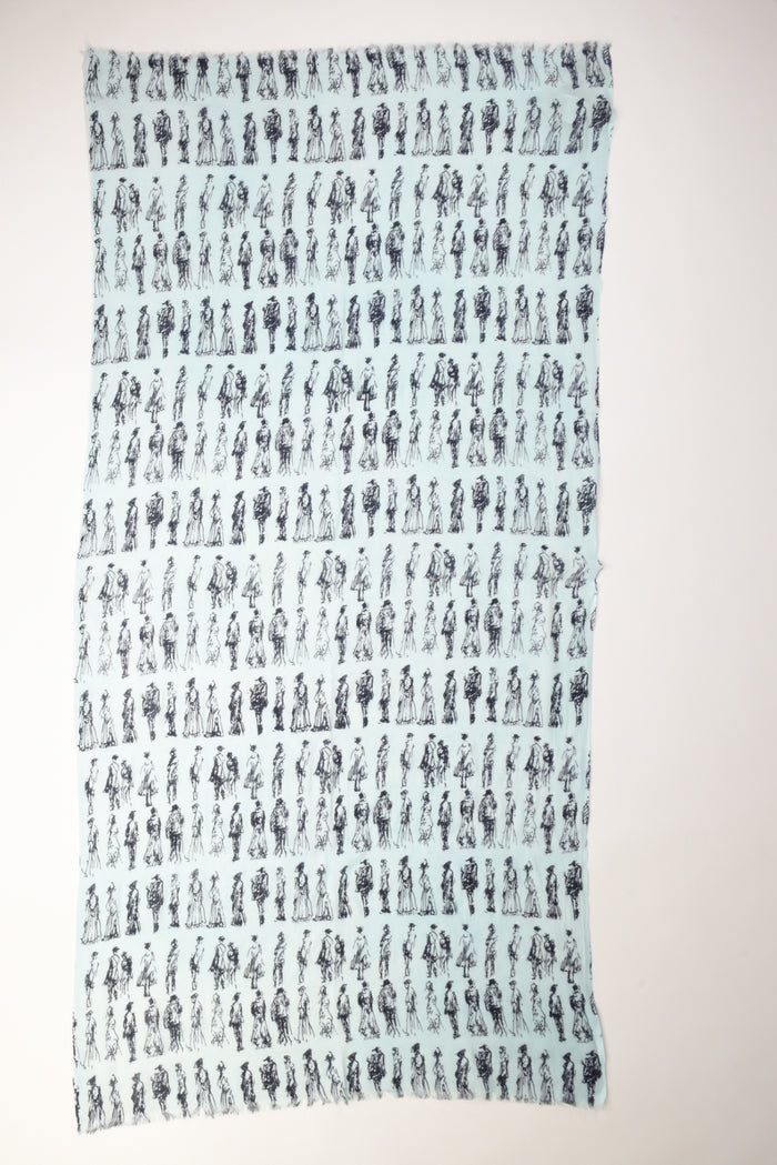 Pyaar Sciarpa Stampata Azzurro/nero Donna - 4