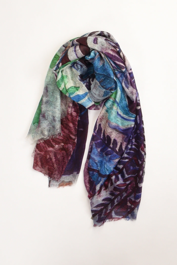 Pyaar Sciarpa Stampata Blu/verde/bianco Donna - 2