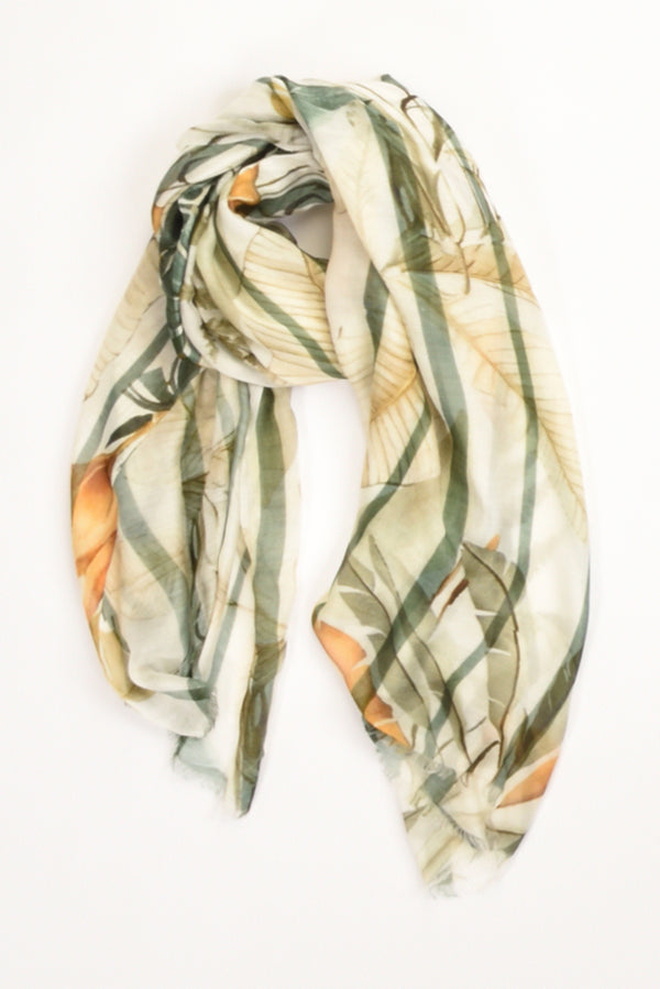 Pyaar Sciarpa Stampata Bianco/verde Donna-2