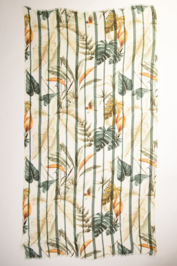 Pyaar Sciarpa Stampata Bianco/verde Donna - 3