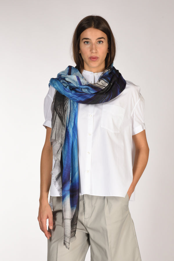 Pyaar Sciarpa Stampata Blu/ner/bco Donna