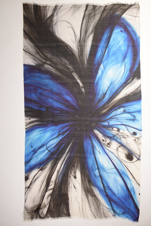 Pyaar Sciarpa Stampata Blu/ner/bco Donna-2