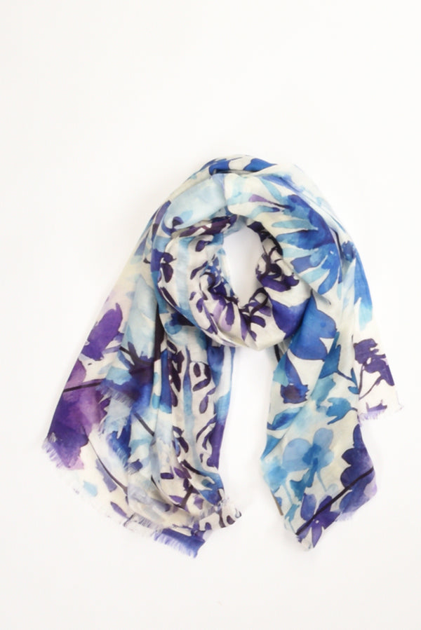 Pyaar Sciarpa Stampata Bianco/blu Donna-2