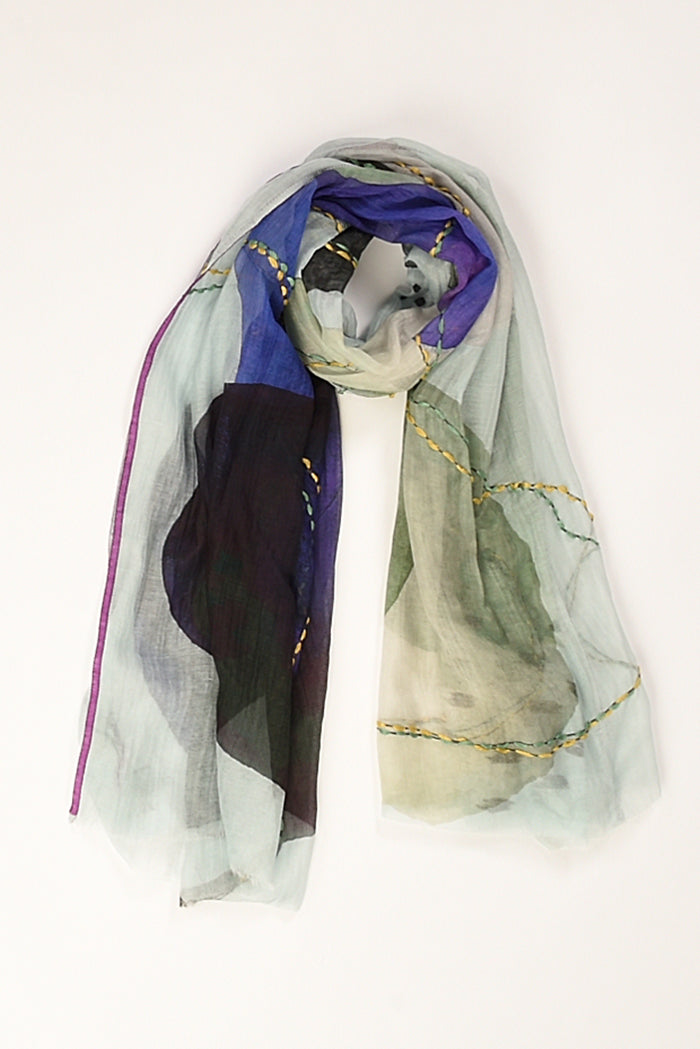 Jaitush Sciarpa Stampata Azzurro/viola Donna - 1