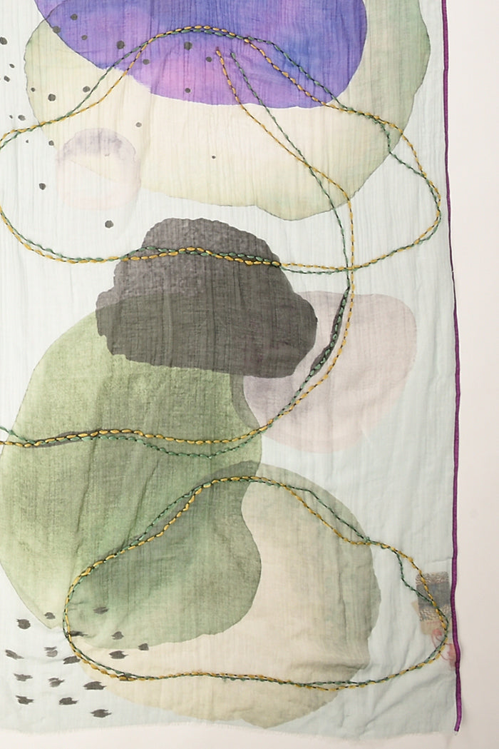 Jaitush Sciarpa Stampata Azzurro/viola Donna - 3