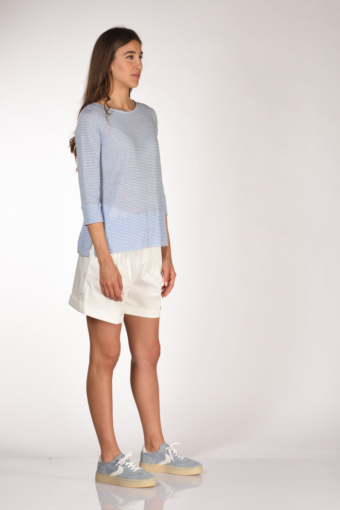 Shirt C Zero Tshirt Rigata Azzurro/bianco Donna - 4
