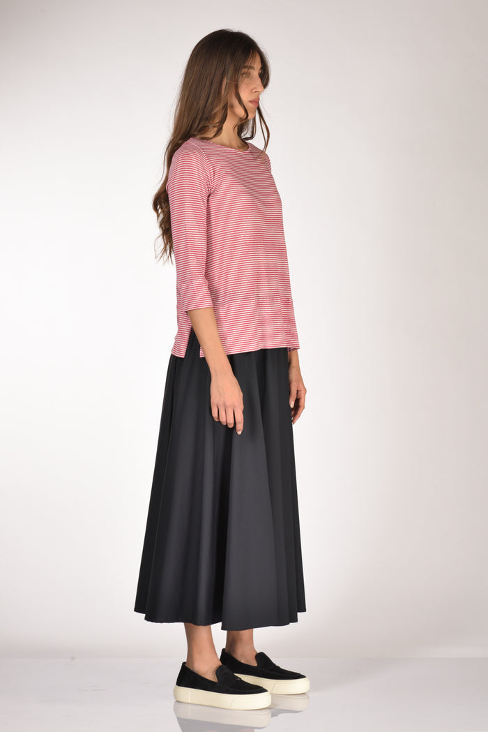 Shirt C Zero Tshirt Rigata Fucsia/bianco Donna - 4