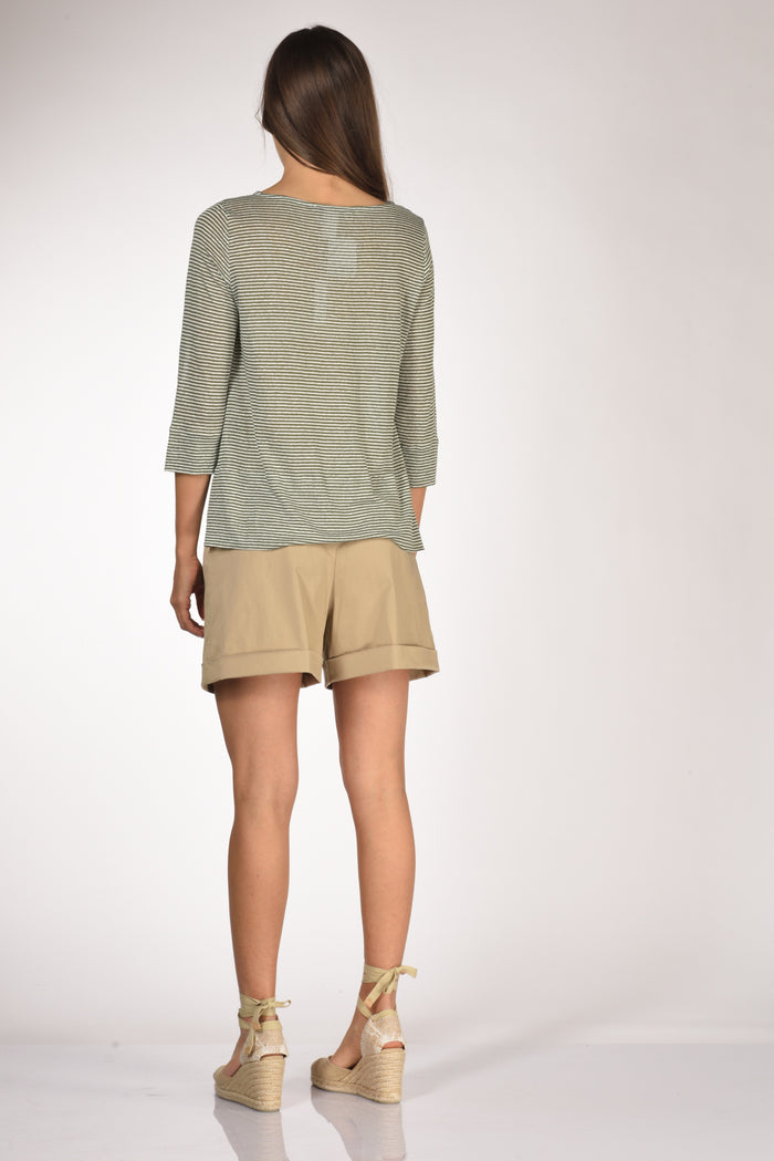 Shirt C Zero Tshirt Rigata Verde/bianco Donna - 5
