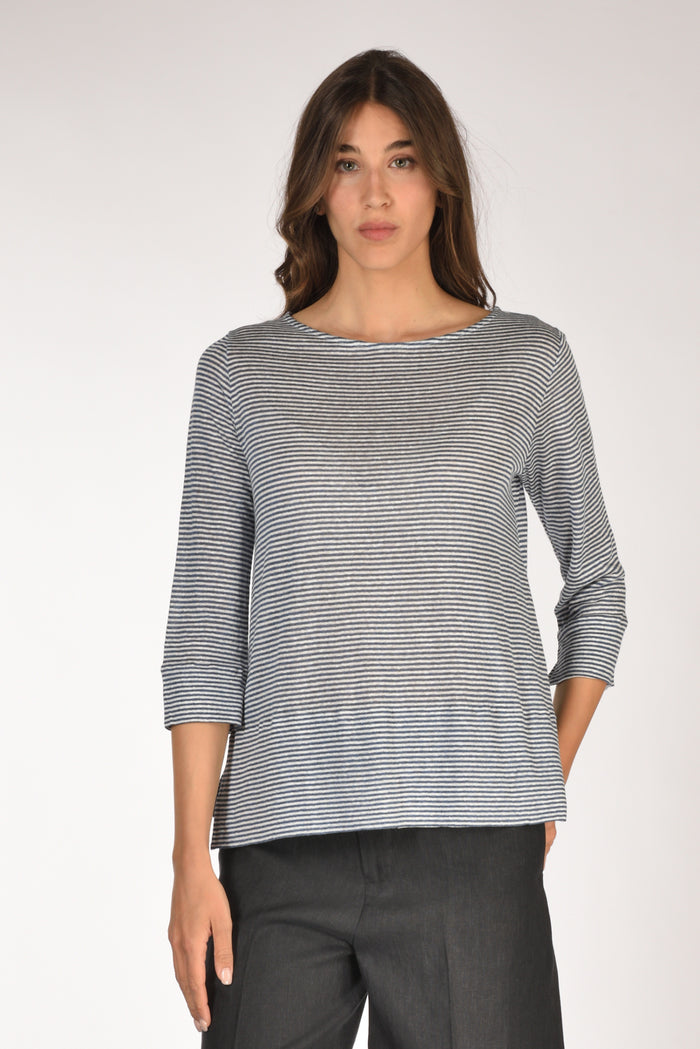 Shirt C Zero Tshirt Rigata Blu/bianco Donna - 1