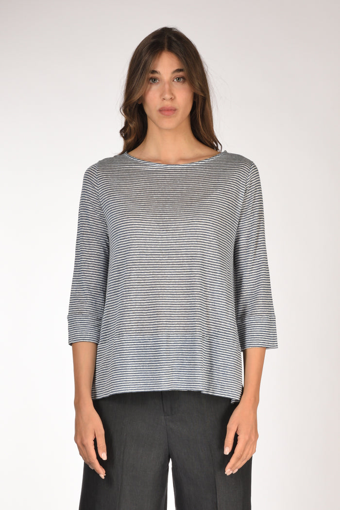 Shirt C Zero Tshirt Rigata Blu/bianco Donna - 2