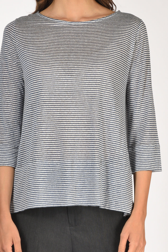 Shirt C Zero Tshirt Rigata Blu/bianco Donna - 3