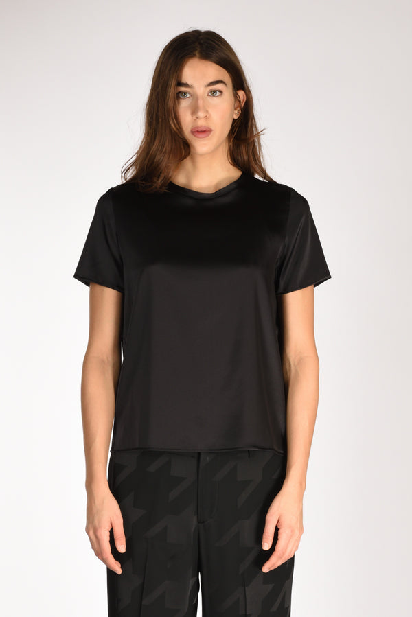 Shirt C Zero Tshirt Seta Mm Nero Donna-2