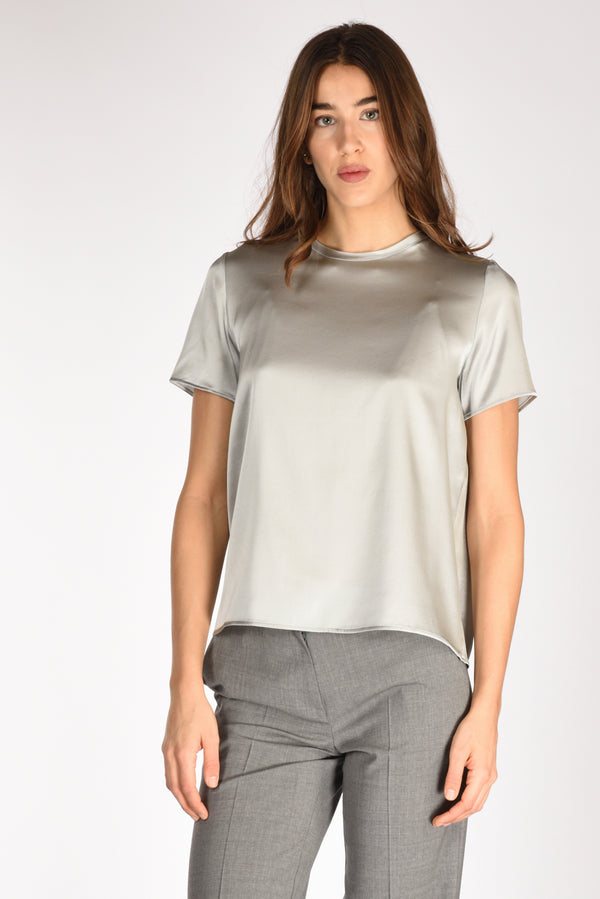 Shirt C Zero Tshirt Seta Mm Grigio Perla Donna