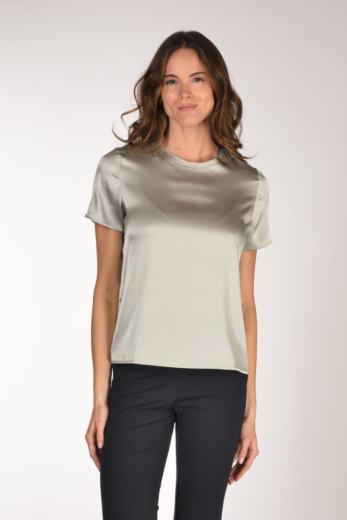 Shirt C Zero Tshirt Seta Mm Grigio Perla Donna - 1