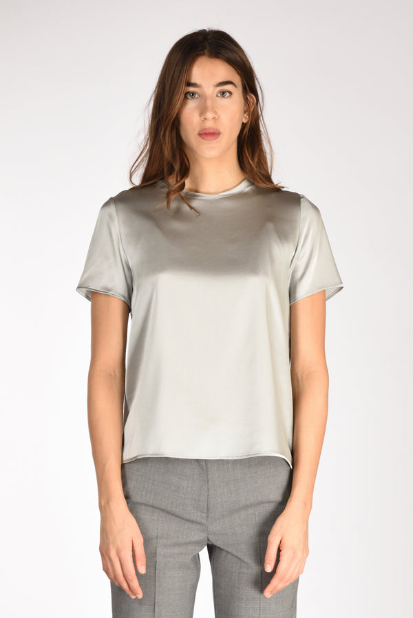 Shirt C Zero Tshirt Seta Mm Grigio Perla Donna-2