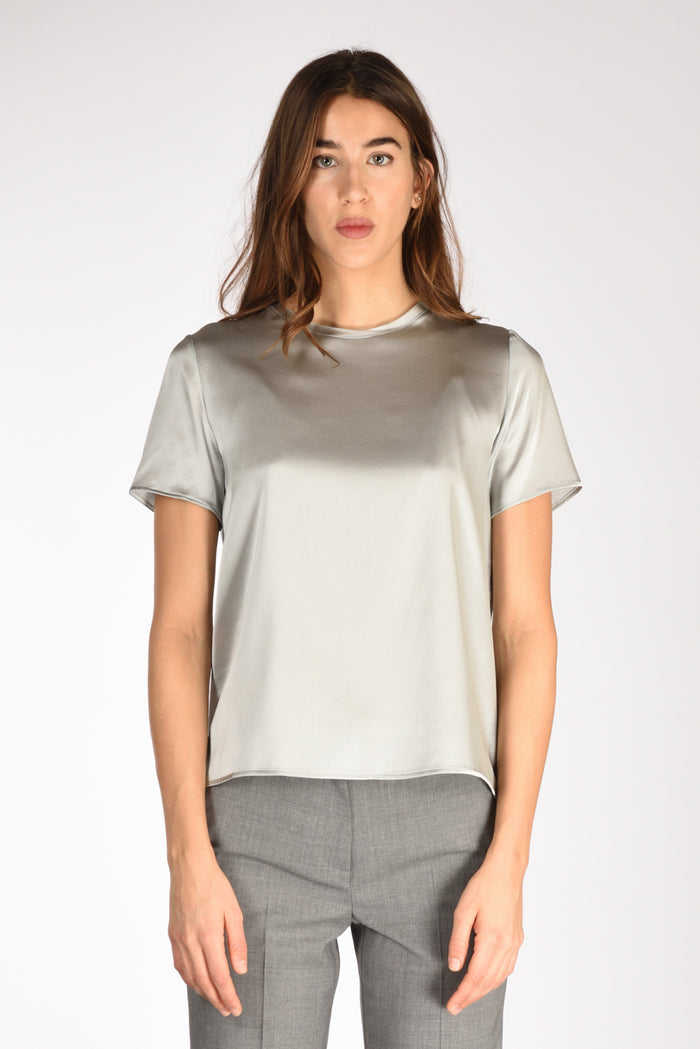 Shirt C Zero Tshirt Seta Mm Grigio Perla Donna - 2