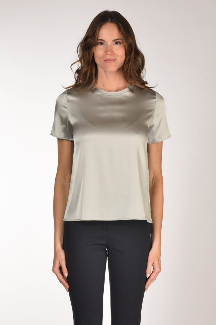 Shirt C Zero Tshirt Seta Mm Grigio Perla Donna - 2