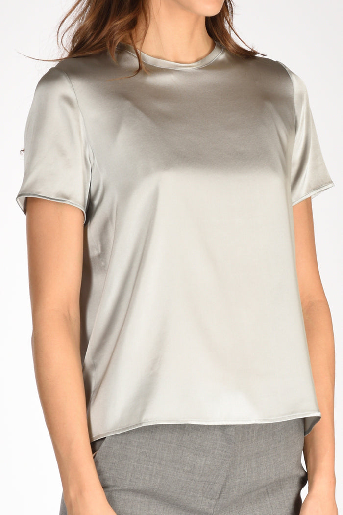 Shirt C Zero Tshirt Seta Mm Grigio Perla Donna - 3