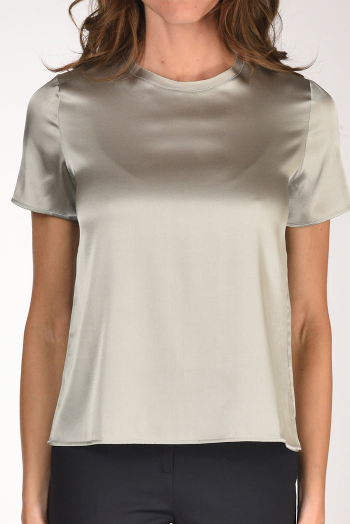 Shirt C Zero Tshirt Seta Mm Grigio Perla Donna - 3