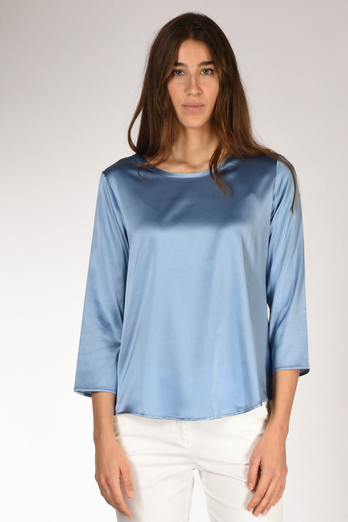 Shirt C Zero Tshirt Seta Azzurro Scuro Donna - 2