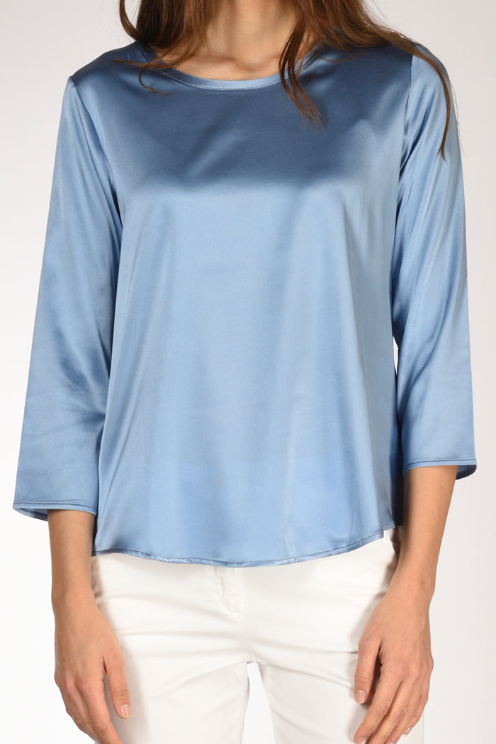 Shirt C Zero Tshirt Seta Azzurro Scuro Donna - 3