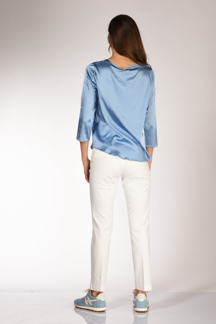 Shirt C Zero Tshirt Seta Azzurro Scuro Donna - 5
