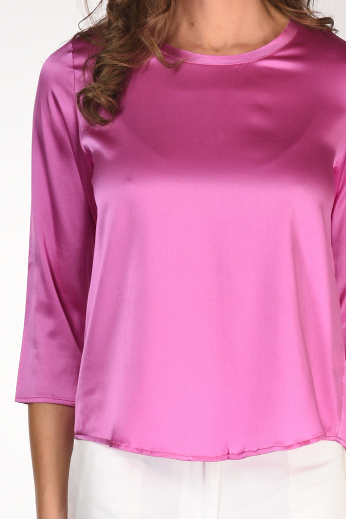 Shirt C Zero Tshirt Seta Rosa Scuro Donna - 3