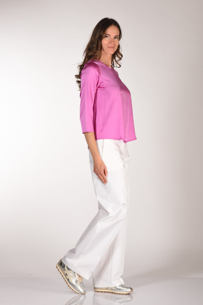 Shirt C Zero Tshirt Seta Rosa Scuro Donna - 4
